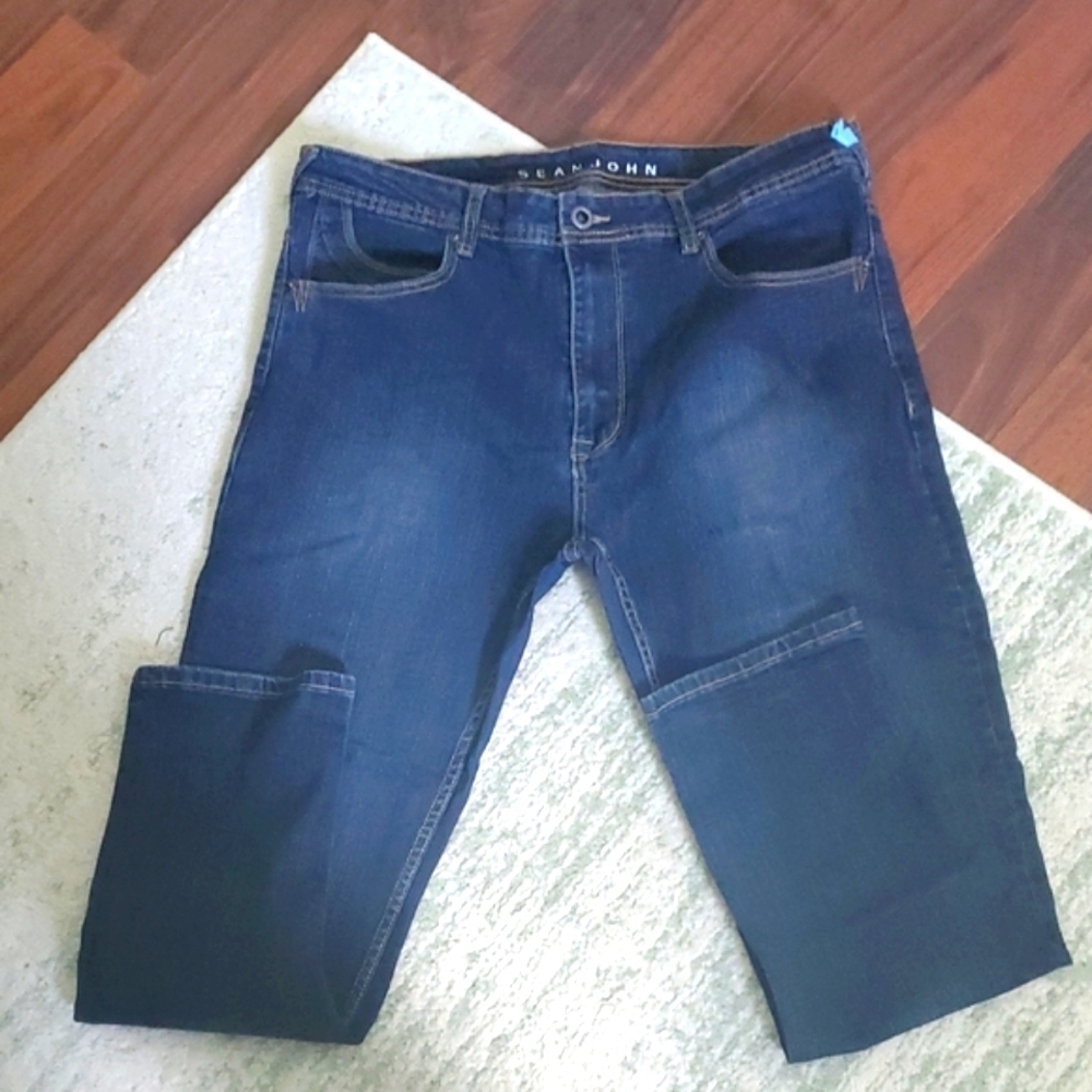 Sean John Men's Dark Blue Relaxed Jeans Size 36